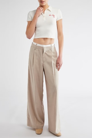 Polo cropped - Blanc