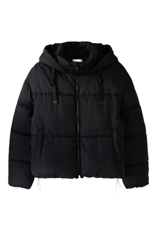 Doudoune oversize à capuche - Noir