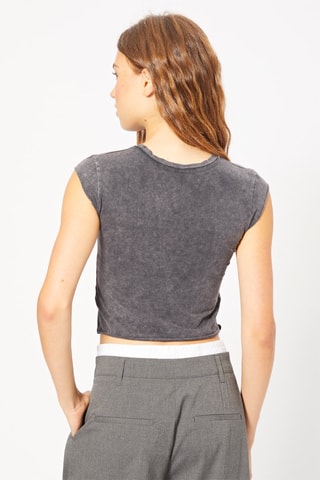 T-shirt court- Gris foncé chiné