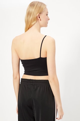 Crop top asymétrique Noir