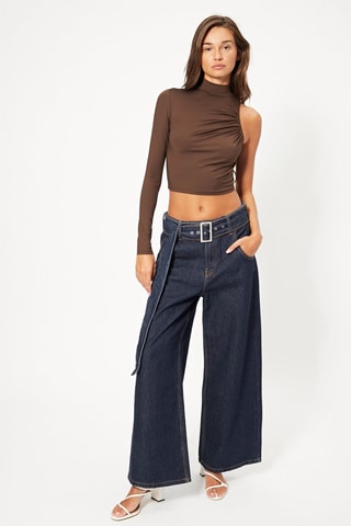 Top asymétrique - Marron