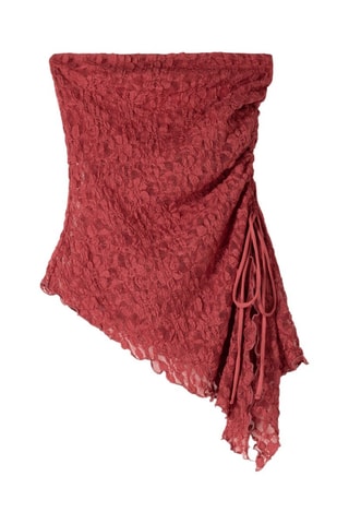 Top bustier en dentelle - Rouge brique