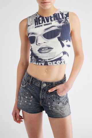 Crop top - Bleu marine et blanc