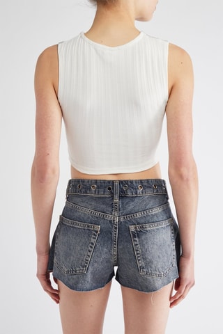 Crop top - Bleu marine et blanc
