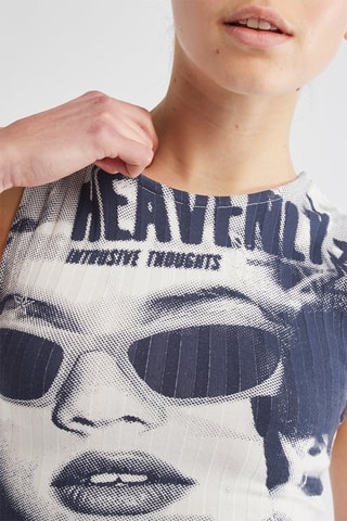 Crop top - Bleu marine et blanc