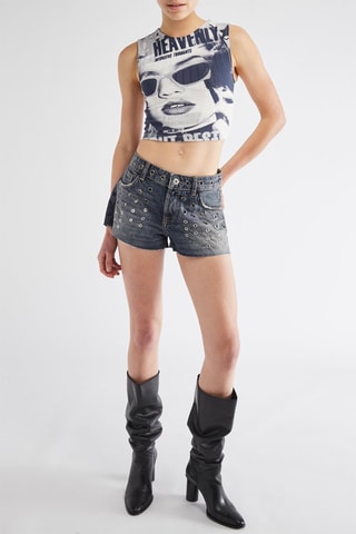 Crop top - Bleu marine et blanc