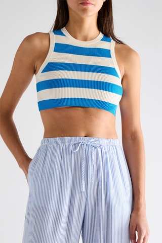 Crop-top sans manches - Bleu