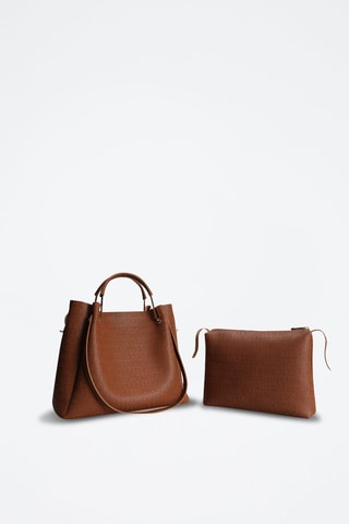 Cabas et pochette - Marron