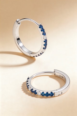 Criollas Ciel étoilé - Oro blanco, zafiros y diamantes