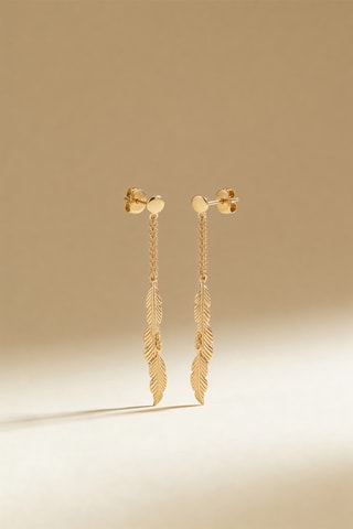 Pendientes Leaf Lullaby - Oro amarillo