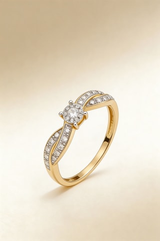 Solitario Eclat Joli - Oro amarillo y diamantes