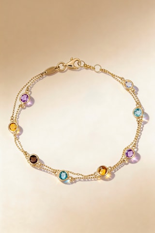 Pulsera Colormix - Oro amarillo y piedras preciosas