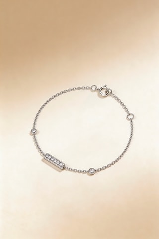 Pulsera Trio linéaire - Oro blanco y diamantes