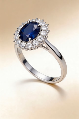 Anillo Soleil Bleu - Oro blanco, topacios y zafiro