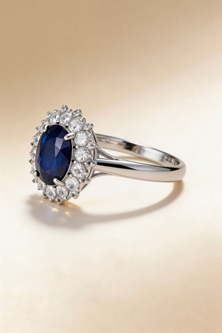 Anillo Soleil Bleu - Oro blanco, topacios y zafiro