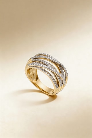 Anillo New Entrelacs Candides  - Oro amarillo y diamantes