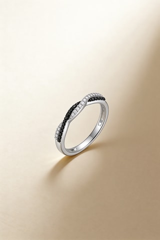 Anillo Noir et blanc  - Oro blanco, diamantes blancos y negros