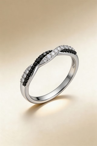 Anillo Noir et blanc  - Oro blanco, diamantes blancos y negros