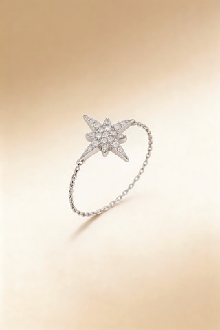 Anillo Star - Oro blanco y diamantes