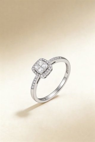 Anillo - Oro blanco y diamantes