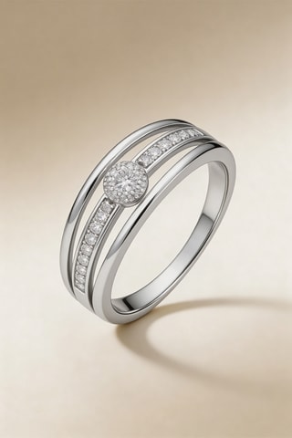 Anillo -  Oro blanco y diamantes