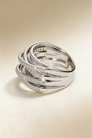 Anillo New Entrelacs Candides -  Oro blanco y diamantes