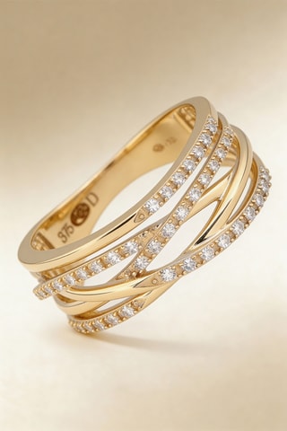 Anillo Entrelacs Eternel -  Oro amarillo y diamantes