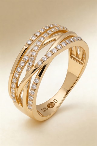 Anillo Entrelacs Eternel -  Oro amarillo y diamantes