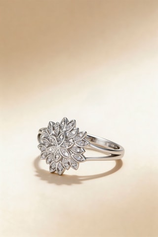 Anillo Aigrette - Oro blanco y diamantes