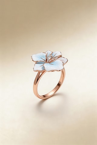 Anillo Althaea - Oro rosa y diamantes