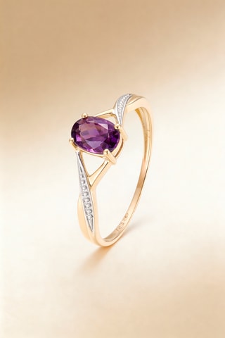 Anillo Purple magic  -  Oro amarillo y amatista