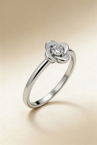 Anillo Florecita - Oro blanco y diamantes