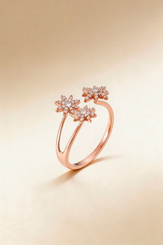 Anillo Bouquet glacé - Oro rosa y diamantes