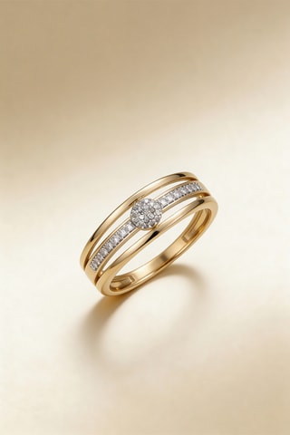 Anillo - Oro amarillo y diamantes