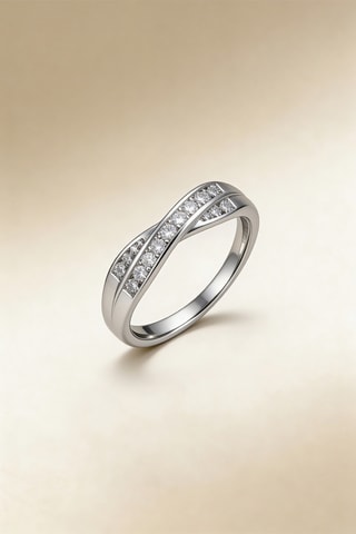 Anillo Croce - Oro blanco y diamantes