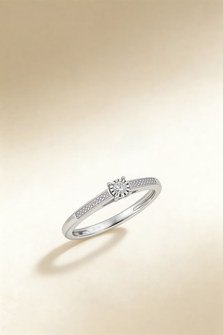 Solitario Antique - Oro blanco y diamante