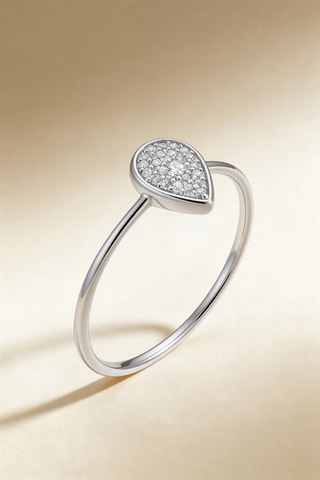 Anillo Goutte Tendresse - Oro blanco y diamantes