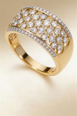 Anello Taygète - Oro giallo e diamanti