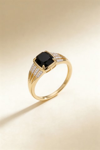 Anello Eliana - Oro giallo, diamanti e agata