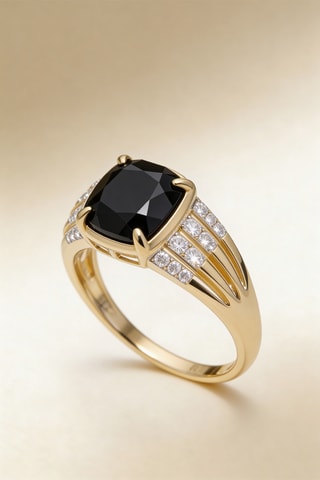 Anello Eliana - Oro giallo, diamanti e agata