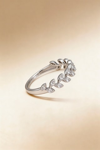 Anillo Aubépine - Oro blanco y diamantes