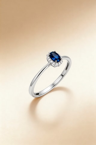 Anillo Magnifique saphir - Oro blanco, diamantes y zafiro