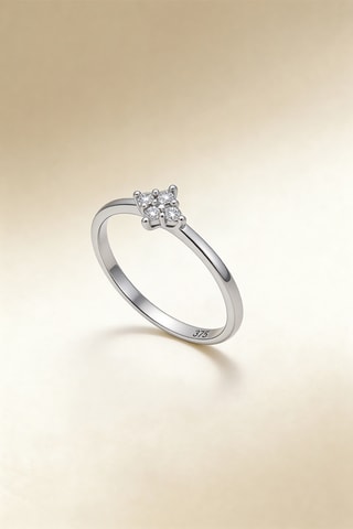 Anillo Délicate - Oro blanco y diamantes