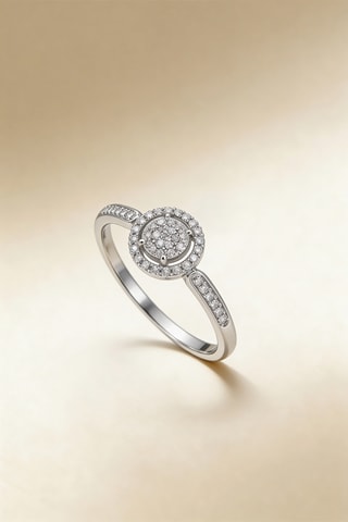 Anillo Philomène - Oro blanco y diamante