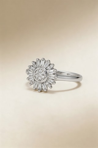 Anillo Soleil - Oro blanco y diamantes