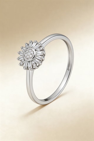 Anillo Soleil - Oro blanco y diamantes