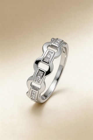 Anillo Mailles  -  Oro blanco y diamantes