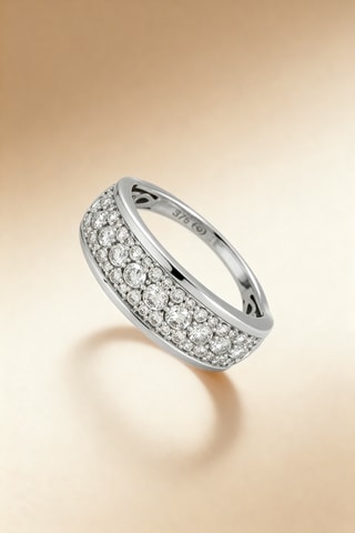 Anillo Trishiras - Oro blanco y diamantes