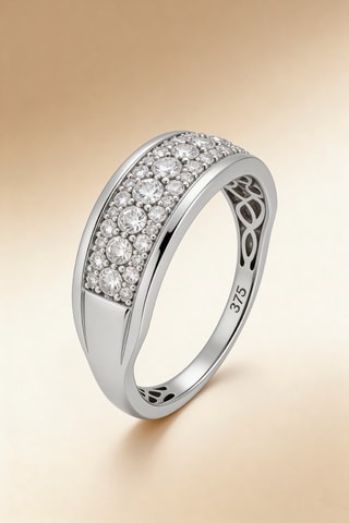 Anillo Trishiras - Oro blanco y diamantes