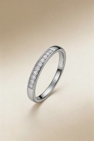 Alianza Romantic love - Oro blanco y diamantes